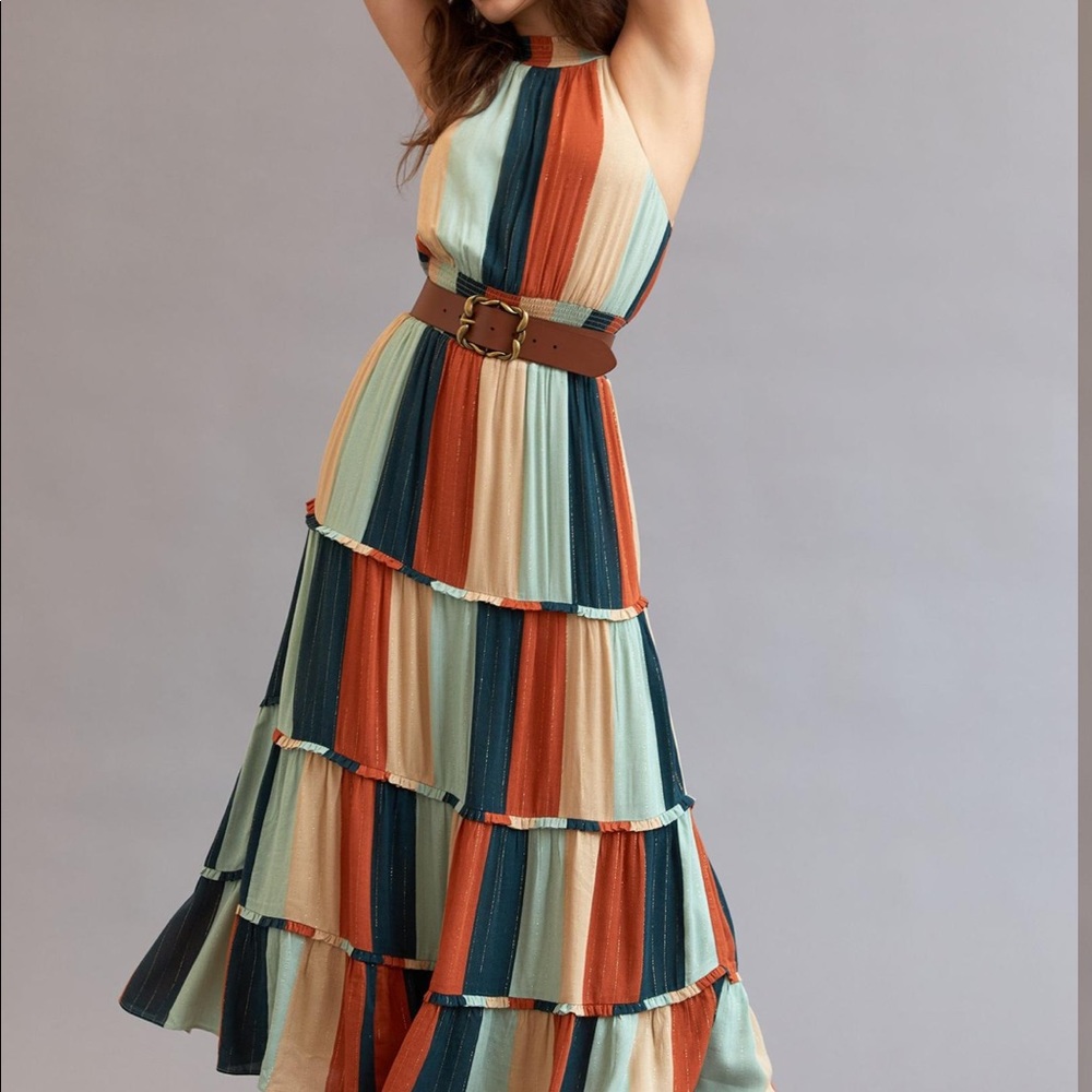 Farm Rio colorblocked maxi dress NWT